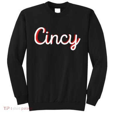Womens Cincinnati Ohio Classic Red Script Cincy City Vacation Gift Sweatshirt
