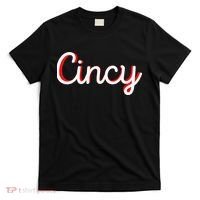 Womens Cincinnati Ohio Classic Red Script Cincy City Vacation Gift T-Shirt thumb 0