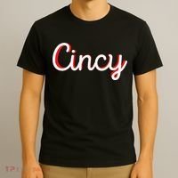 Womens Cincinnati Ohio Classic Red Script Cincy City Vacation Gift T-Shirt thumb 3