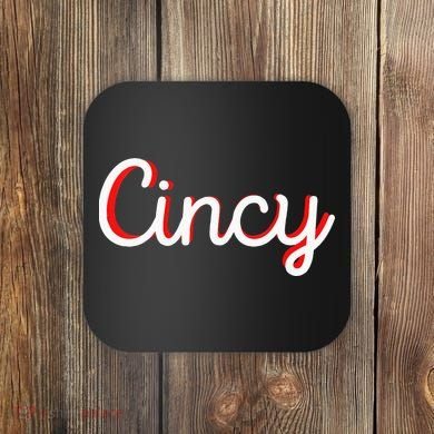 Womens Cincinnati Ohio Classic Red Script Cincy City Vacation Gift Coaster