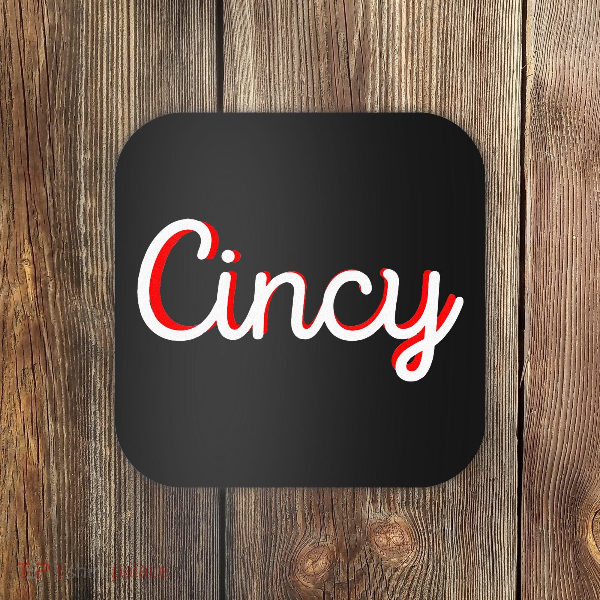 Womens Cincinnati Ohio Classic Red Script Cincy City Vacation Gift Coaster