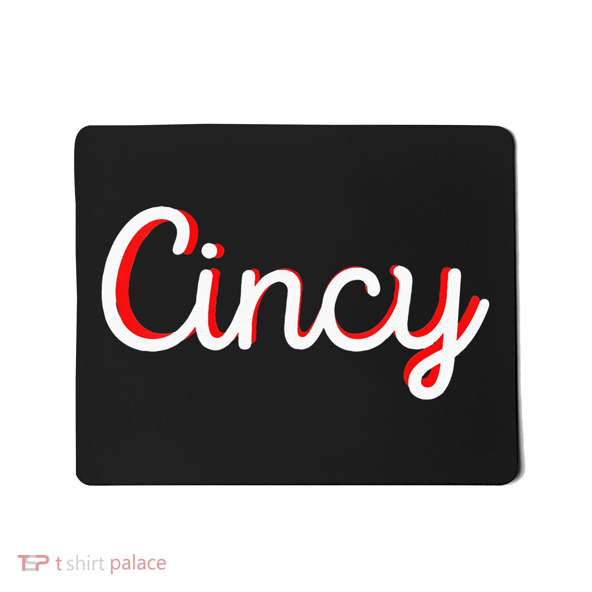 Womens Cincinnati Ohio Classic Red Script Cincy City Vacation Gift Mousepad