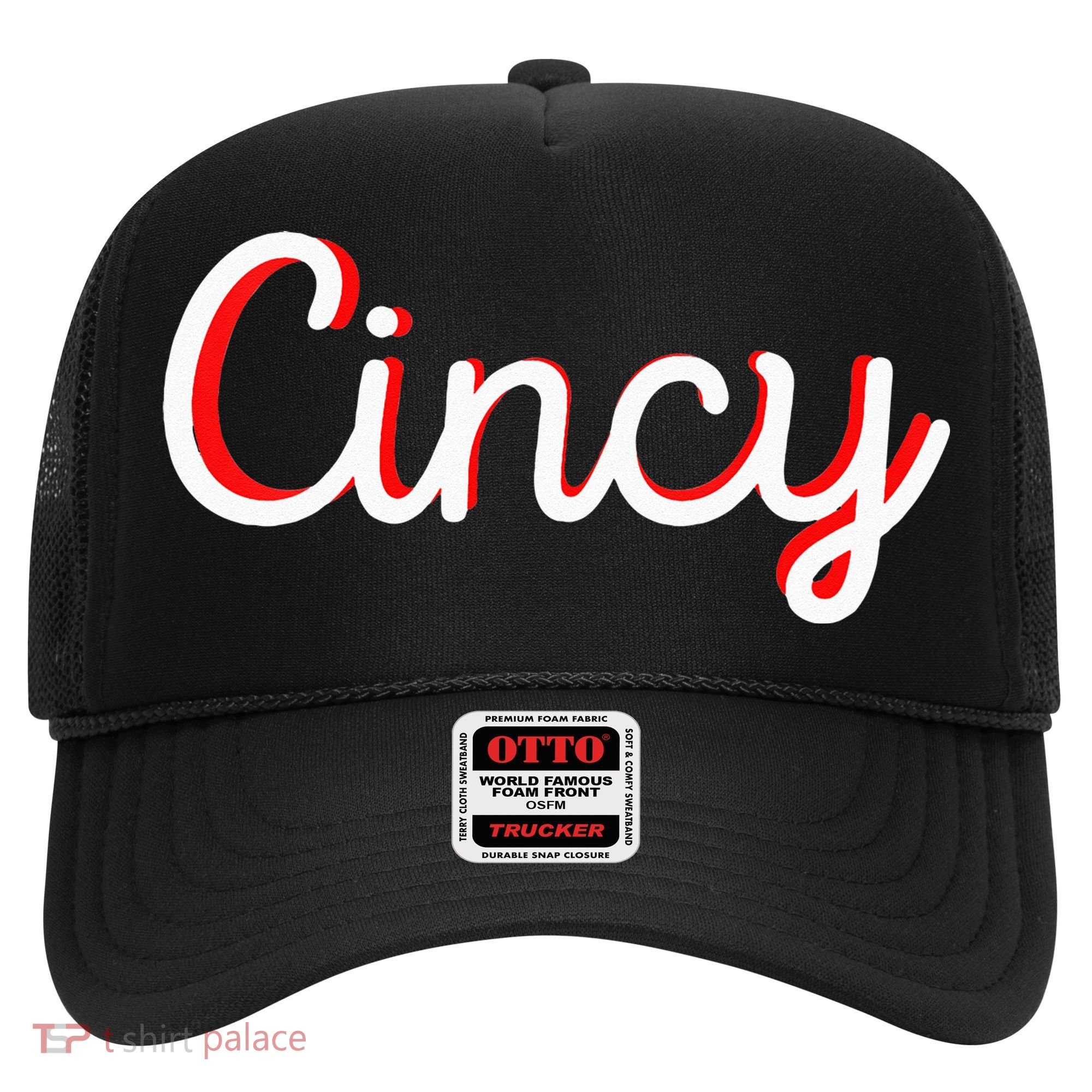 Womens Cincinnati Ohio Classic Red Script Cincy City Vacation Gift Hat