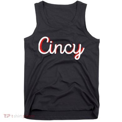 Womens Cincinnati Ohio Classic Red Script Cincy City Vacation Gift Tank Top