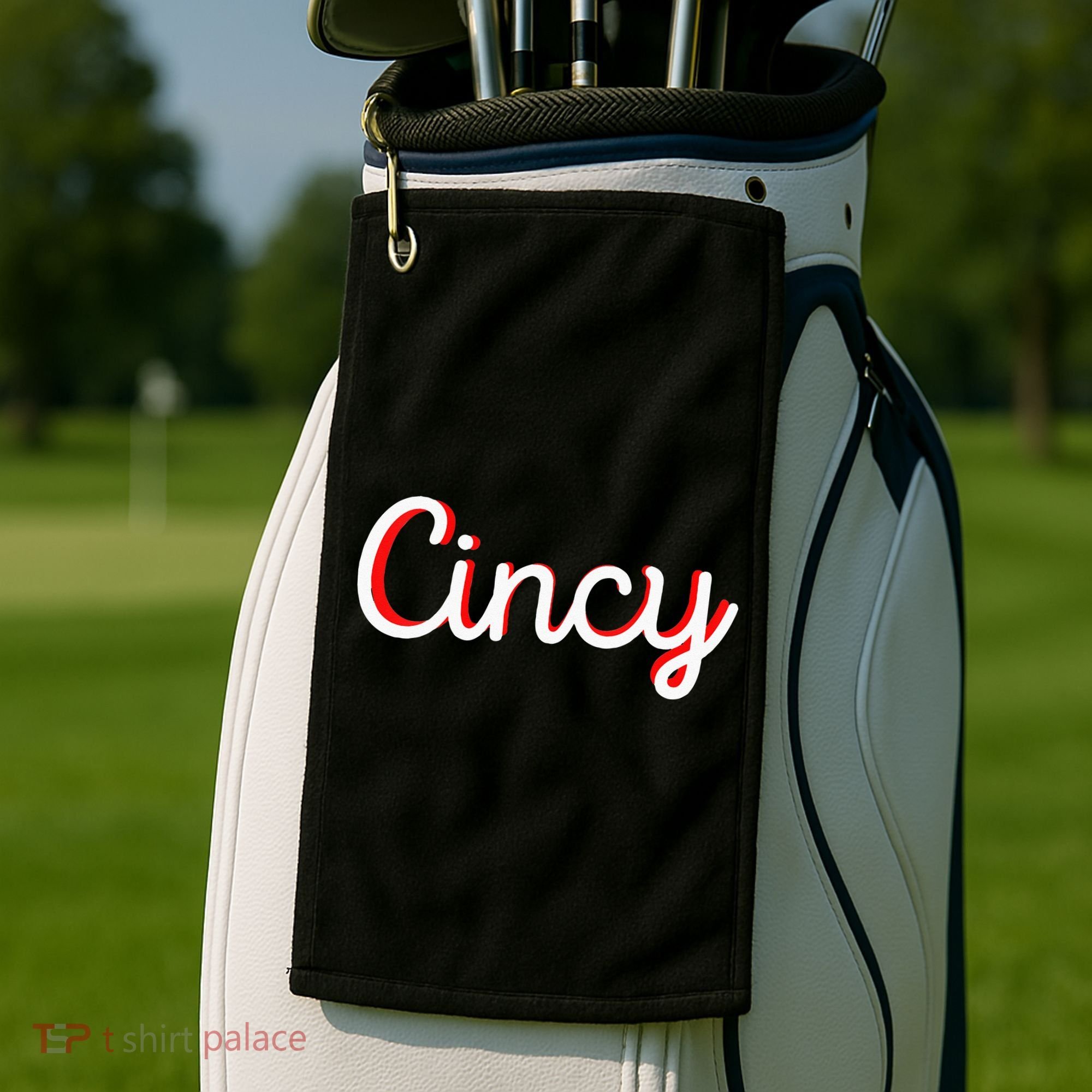 Womens Cincinnati Ohio Classic Red Script Cincy City Vacation Gift Golf Towel