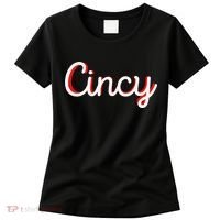 Womens Cincinnati Ohio Classic Red Script Cincy City Vacation Gift Women's T-Shirt thumb 0