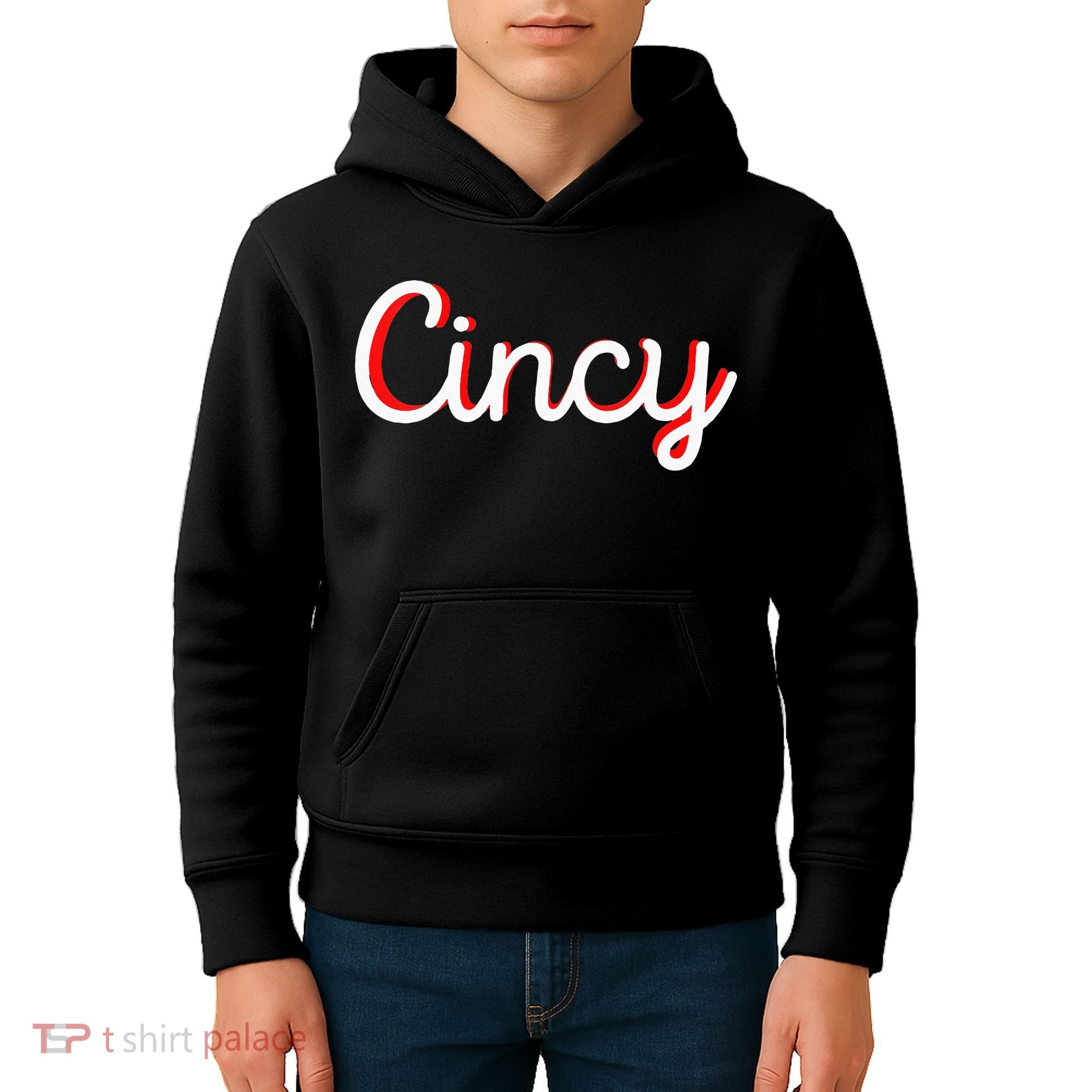 Womens Cincinnati Ohio Classic Red Script Cincy City Vacation Gift Kids Hoodie