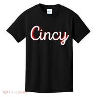 Womens Cincinnati Ohio Classic Red Script Cincy City Vacation Gift Kids T-Shirt thumb 0