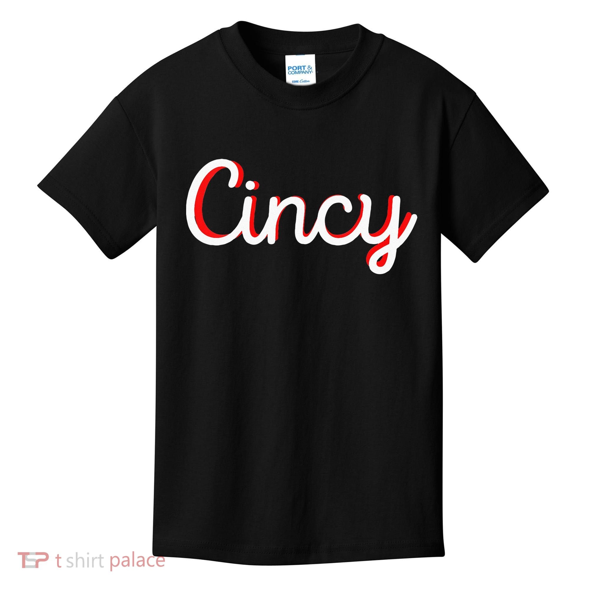 Womens Cincinnati Ohio Classic Red Script Cincy City Vacation Gift Kids T-Shirt