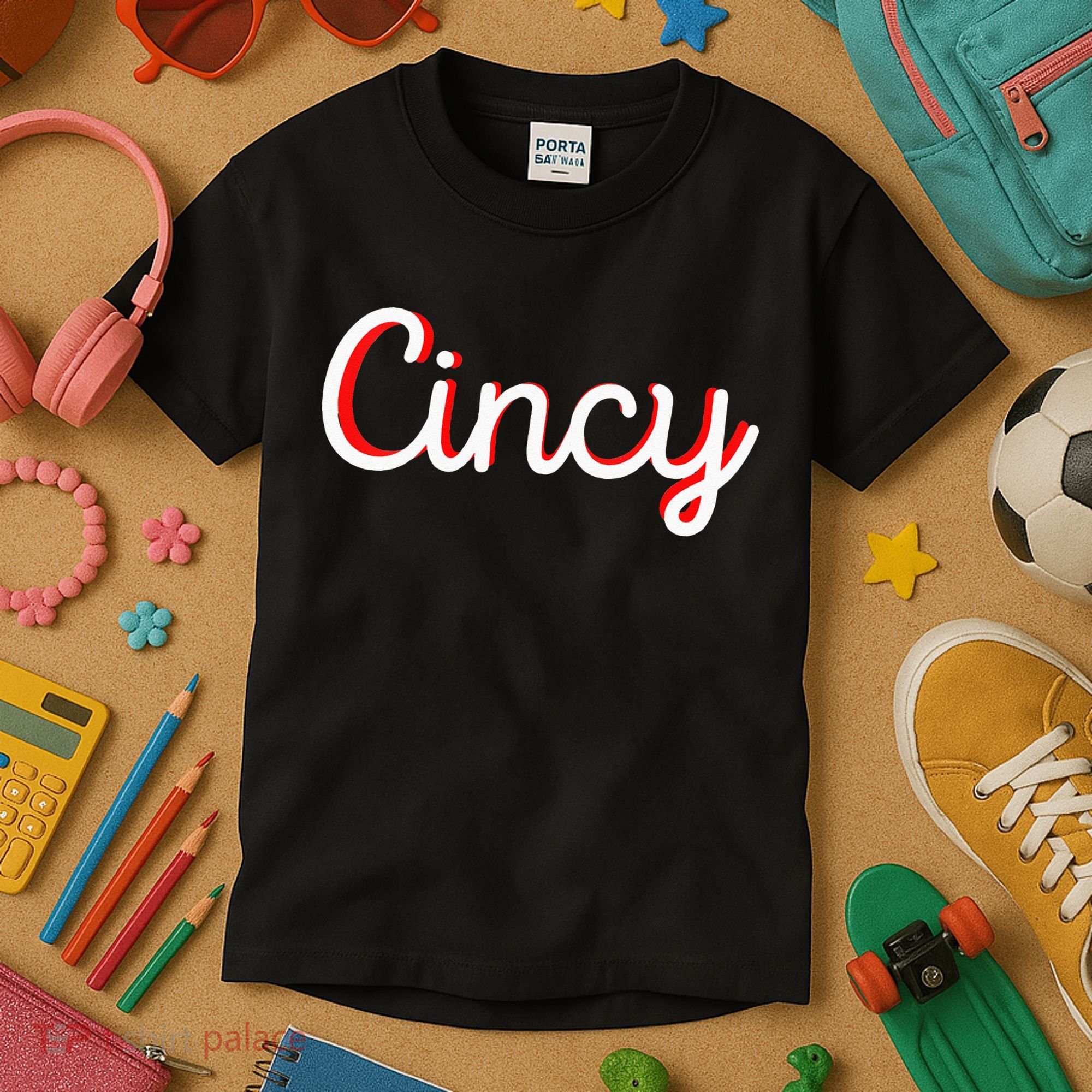 Womens Cincinnati Ohio Classic Red Script Cincy City Vacation Gift Kids T-Shirt
