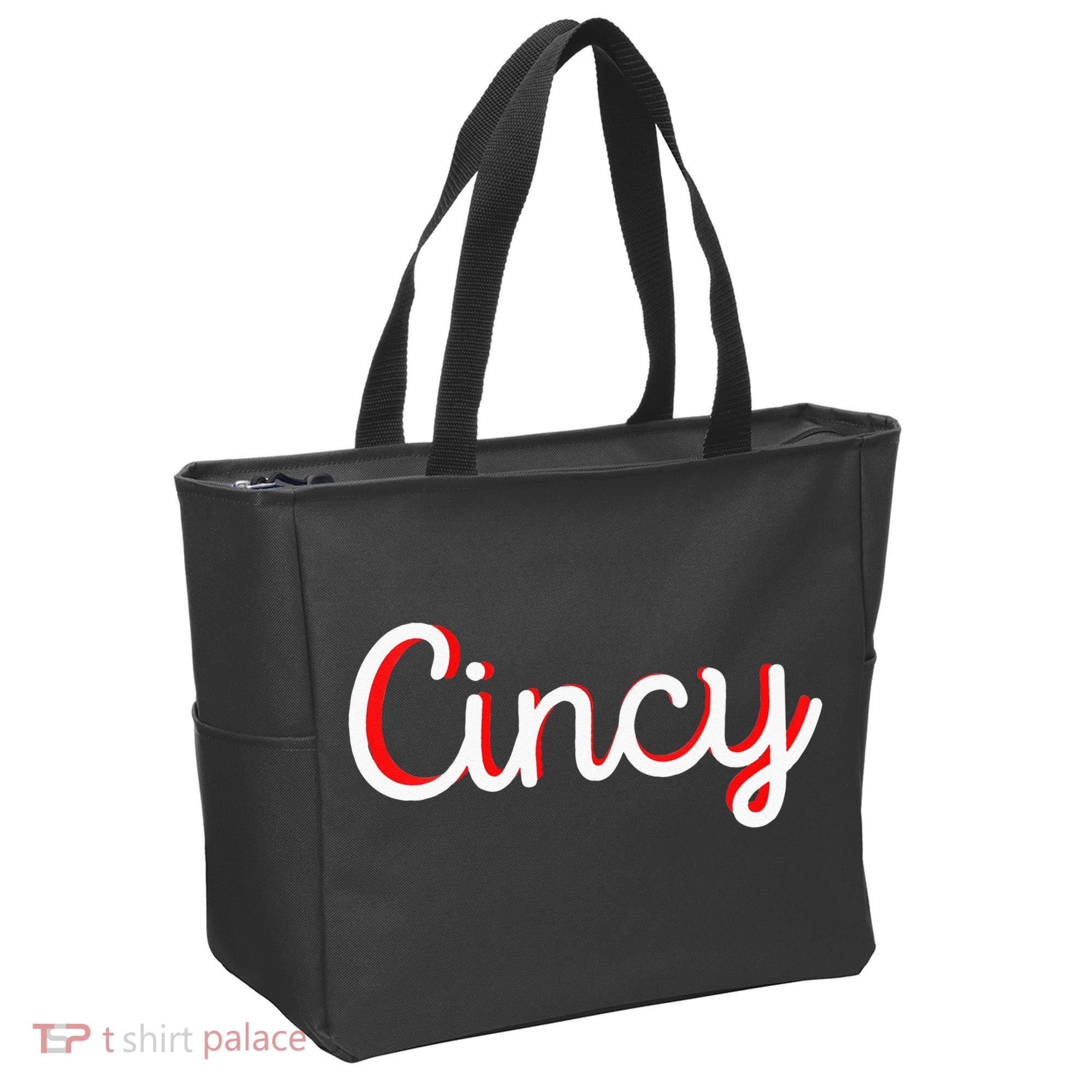 Womens Cincinnati Ohio Classic Red Script Cincy City Vacation Gift Tote Bag