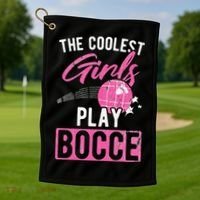 Womens Coolest Play Bocce Ball Golf Towel thumb 1