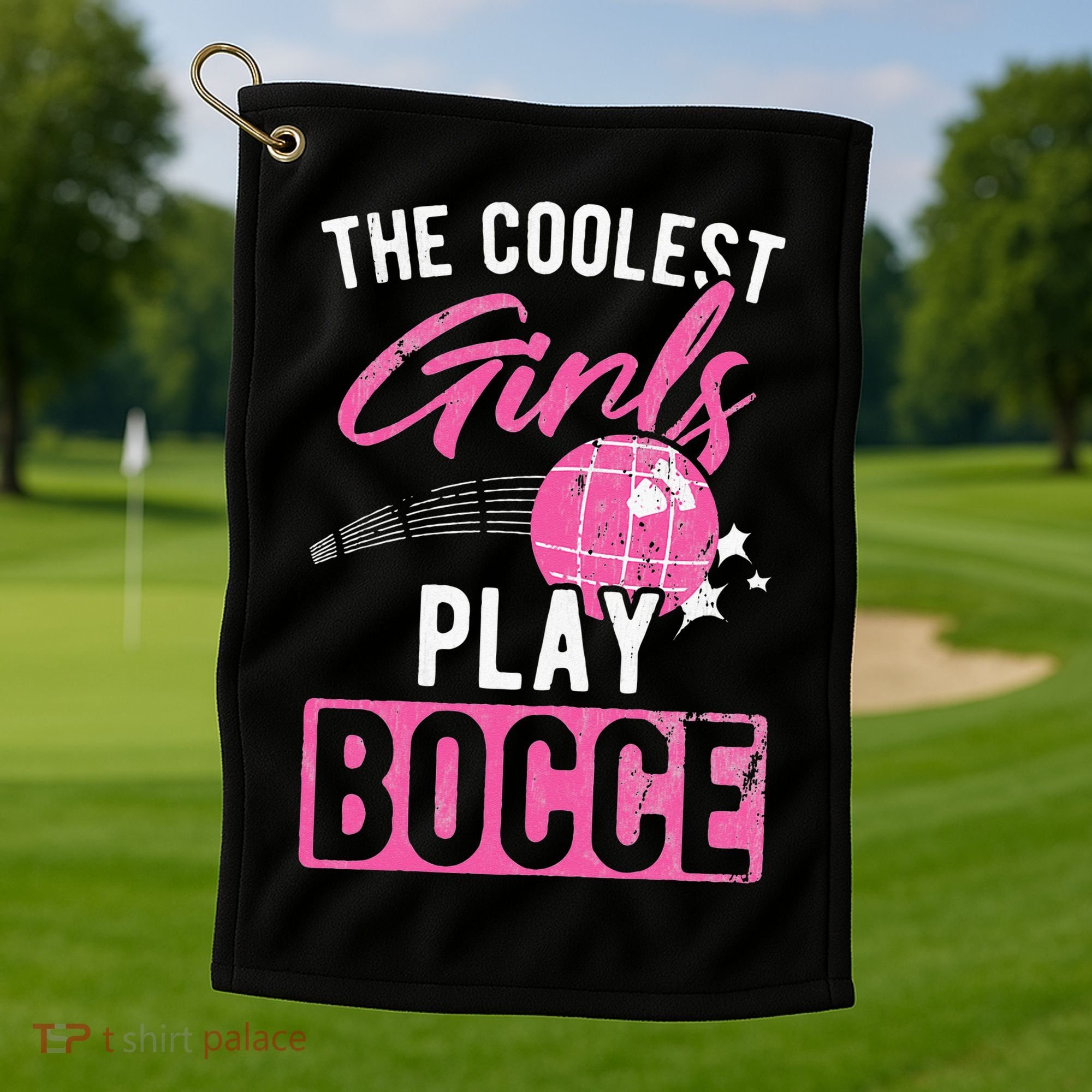Womens Coolest Play Bocce Ball Golf Towel