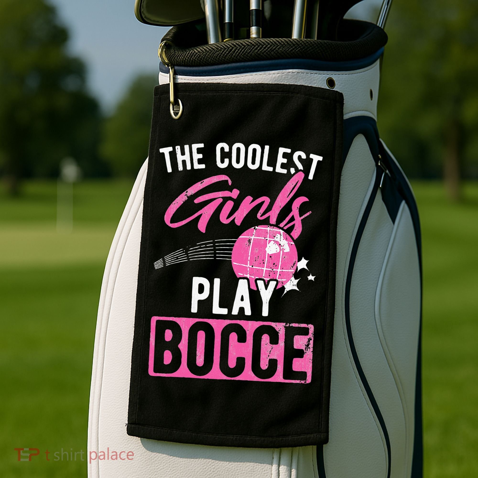 Womens Coolest Play Bocce Ball Golf Towel
