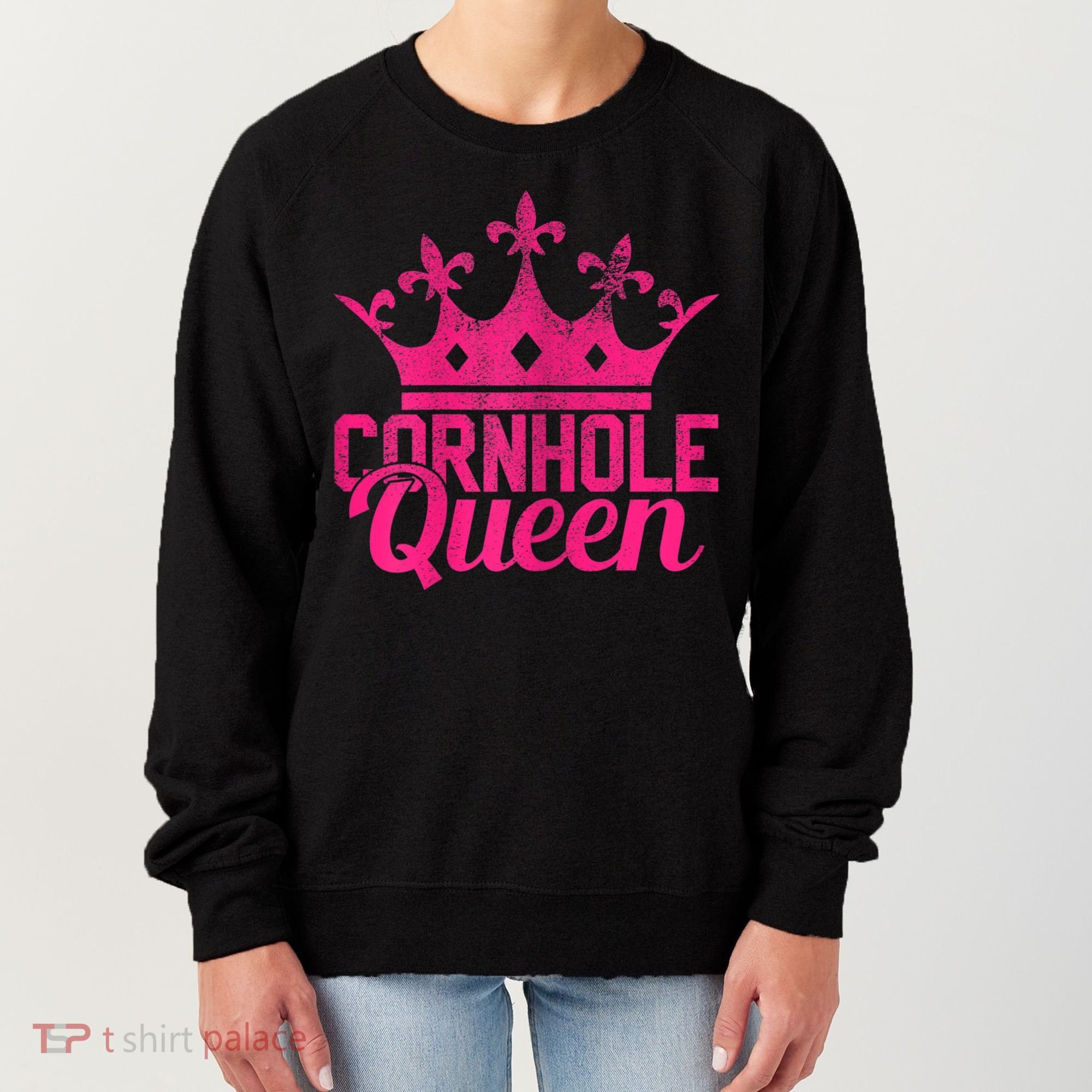 Womens Cornhole Queen Corn Hole Funny Women's Sweatshirt