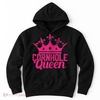 Womens Cornhole Queen Corn Hole Funny Hoodie thumb 0
