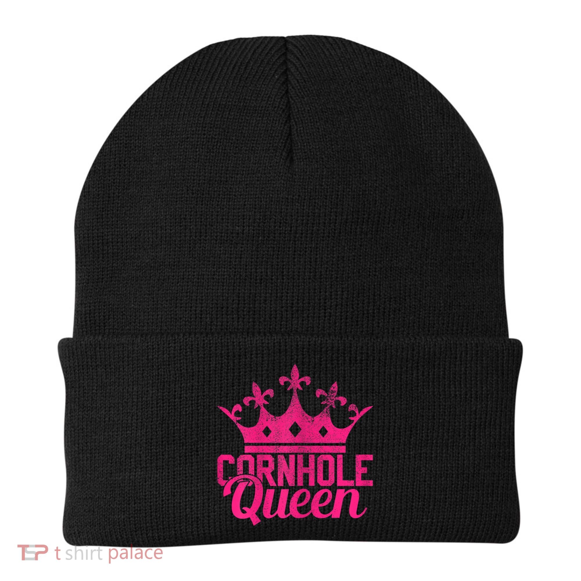 Womens Cornhole Queen Corn Hole Funny Beanie