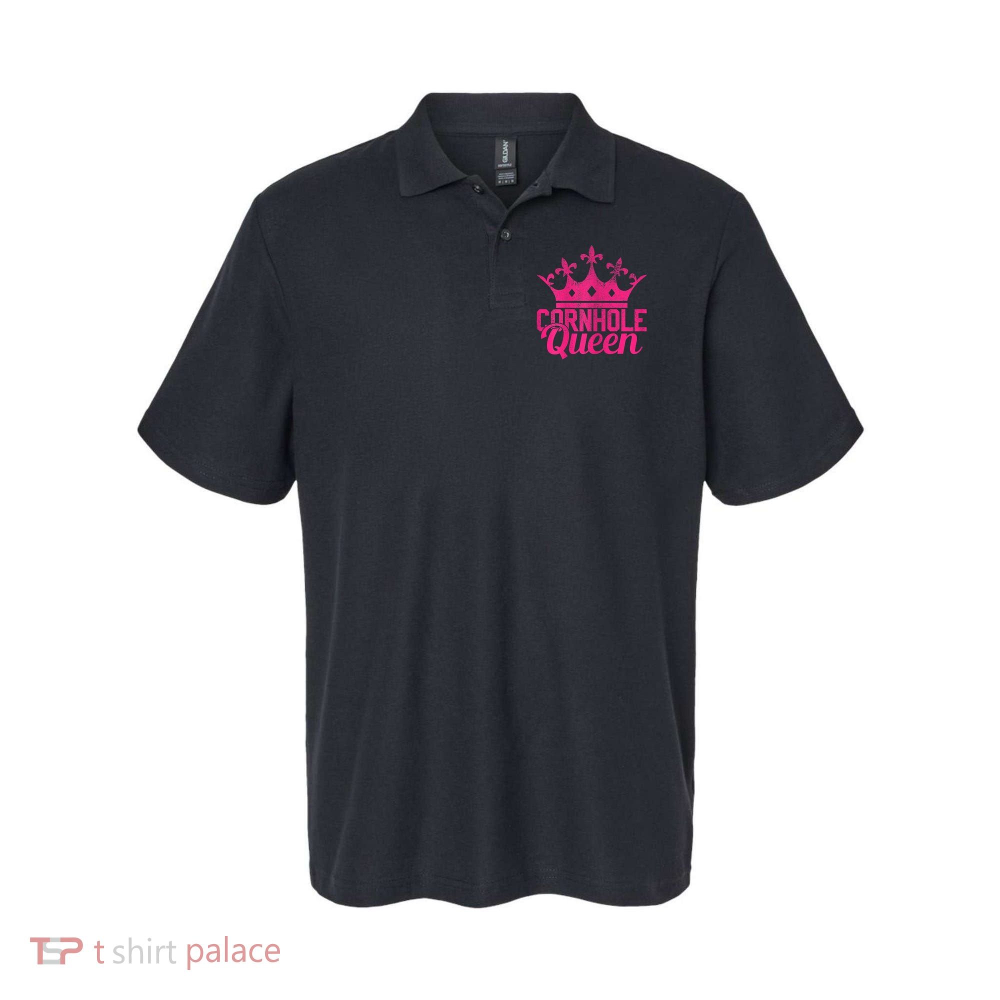 Womens Cornhole Queen Corn Hole Funny Polo