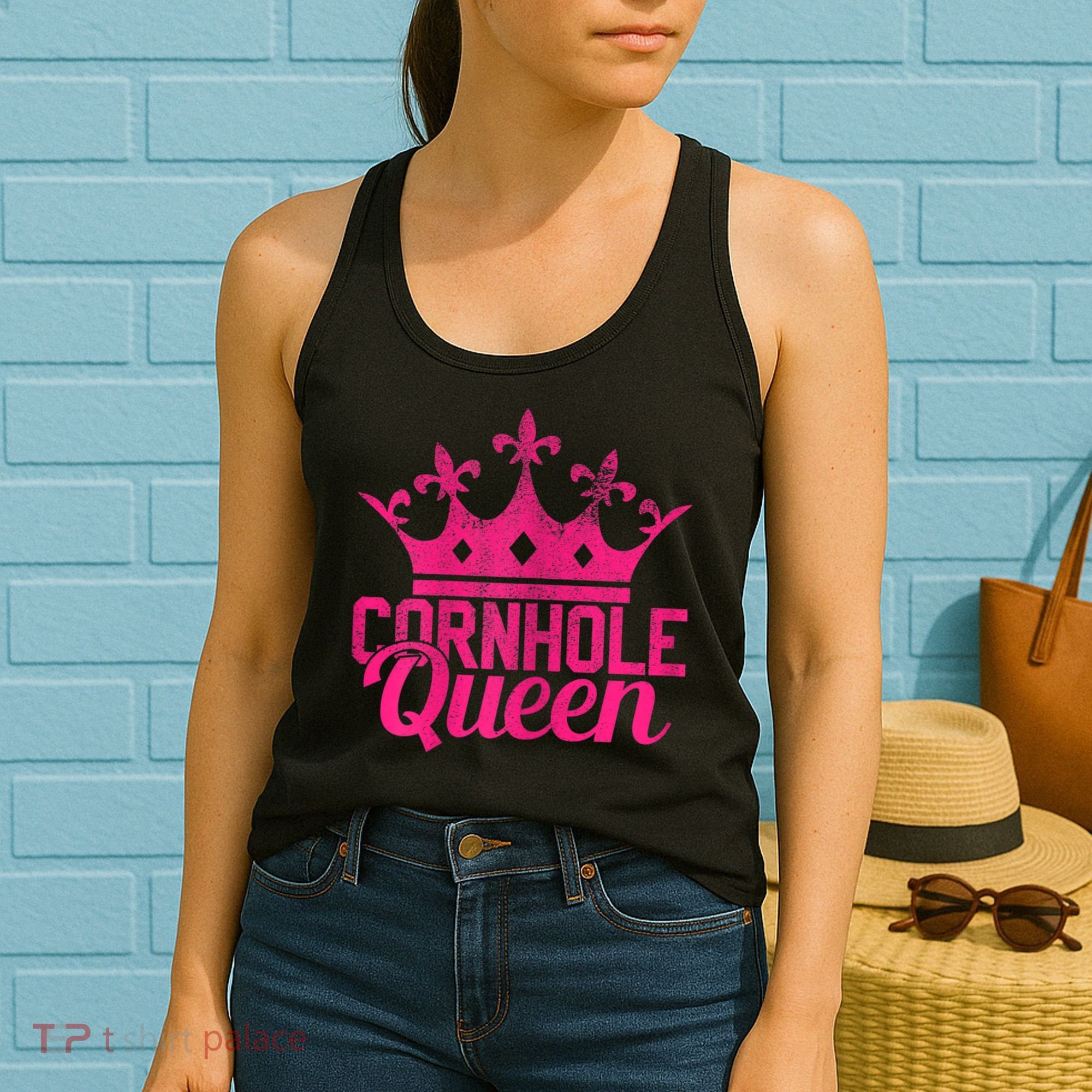 Womens Cornhole Queen Corn Hole Funny Women's Tank Top