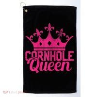 Womens Cornhole Queen Corn Hole Funny Golf Towel thumb 0