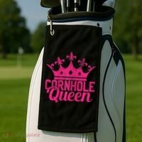 Womens Cornhole Queen Corn Hole Funny Golf Towel thumb 2