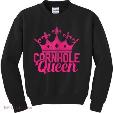Womens Cornhole Queen Corn Hole Funny Kids Sweatshirt