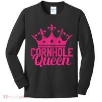 Womens Cornhole Queen Corn Hole Funny Kids Long Sleeve Shirt thumb 0