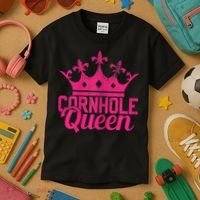 Womens Cornhole Queen Corn Hole Funny Kids T-Shirt thumb 3
