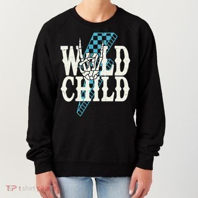 Wild Child Rock And Roll Lightning Bolt Women's Sweatshirt