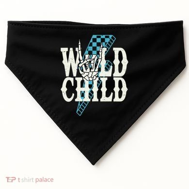 Wild Child Rock And Roll Lightning Bolt USA-Made Doggie Bandana