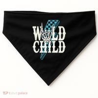 Wild Child Rock And Roll Lightning Bolt USA-Made Doggie Bandana thumb 0