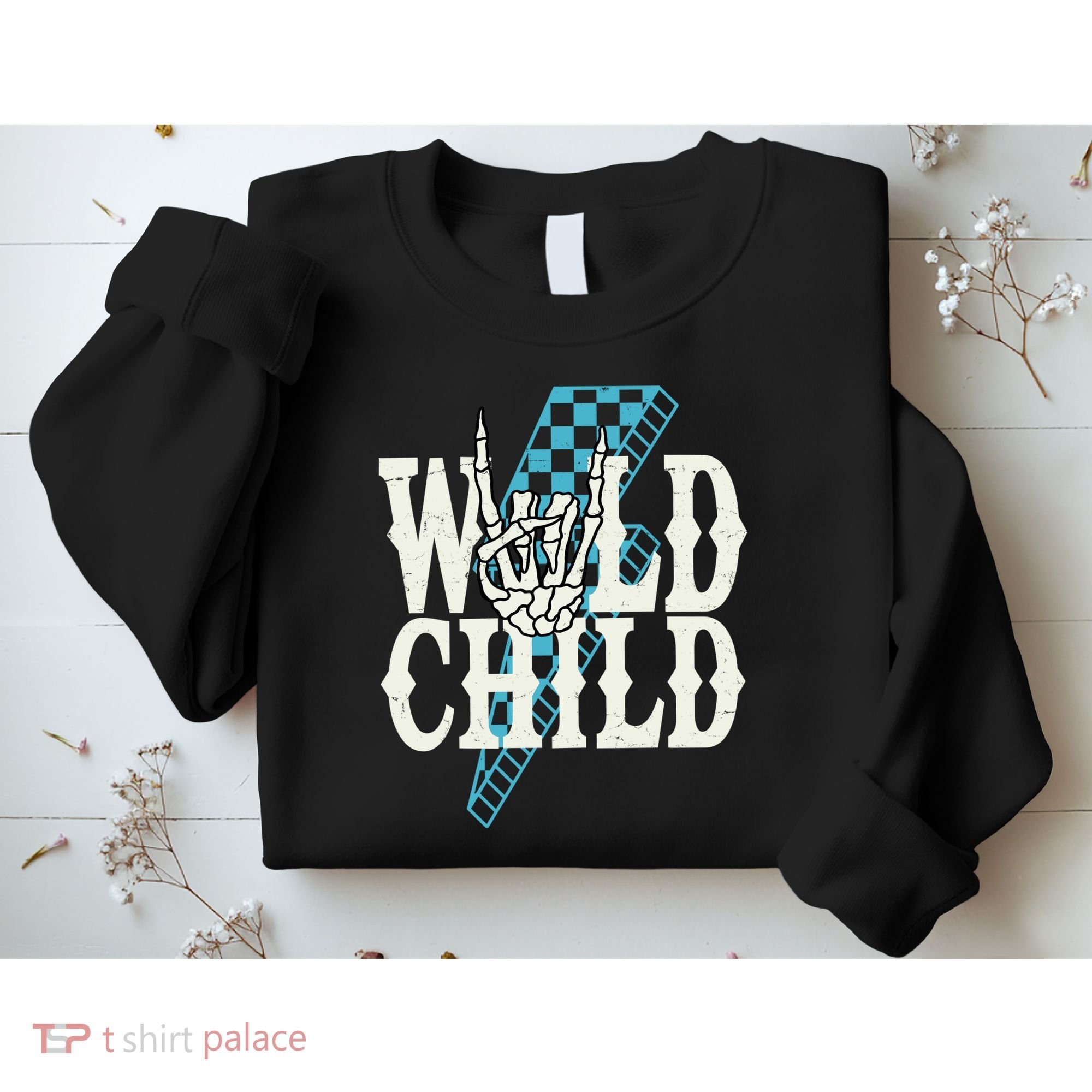 Wild Child Rock And Roll Lightning Bolt Sweatshirt