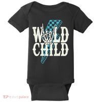 Wild Child Rock And Roll Lightning Bolt Baby Bodysuit thumb 0