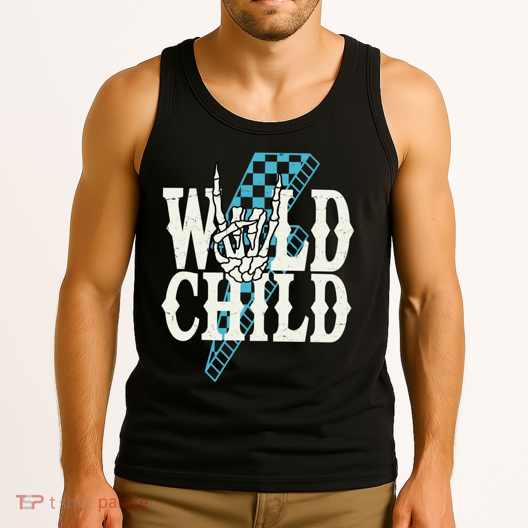 Wild Child Rock And Roll Lightning Bolt Tank Top