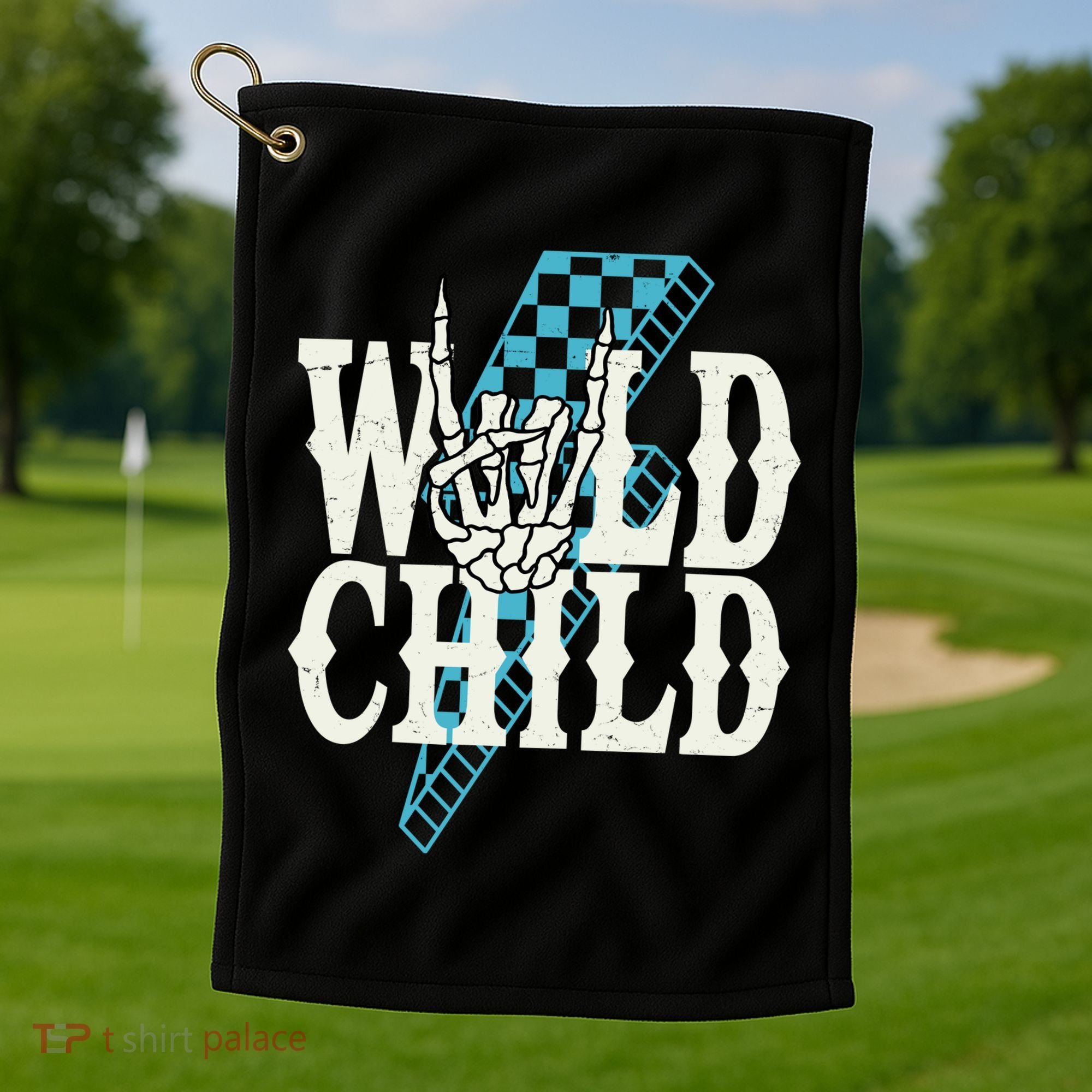 Wild Child Rock And Roll Lightning Bolt Golf Towel