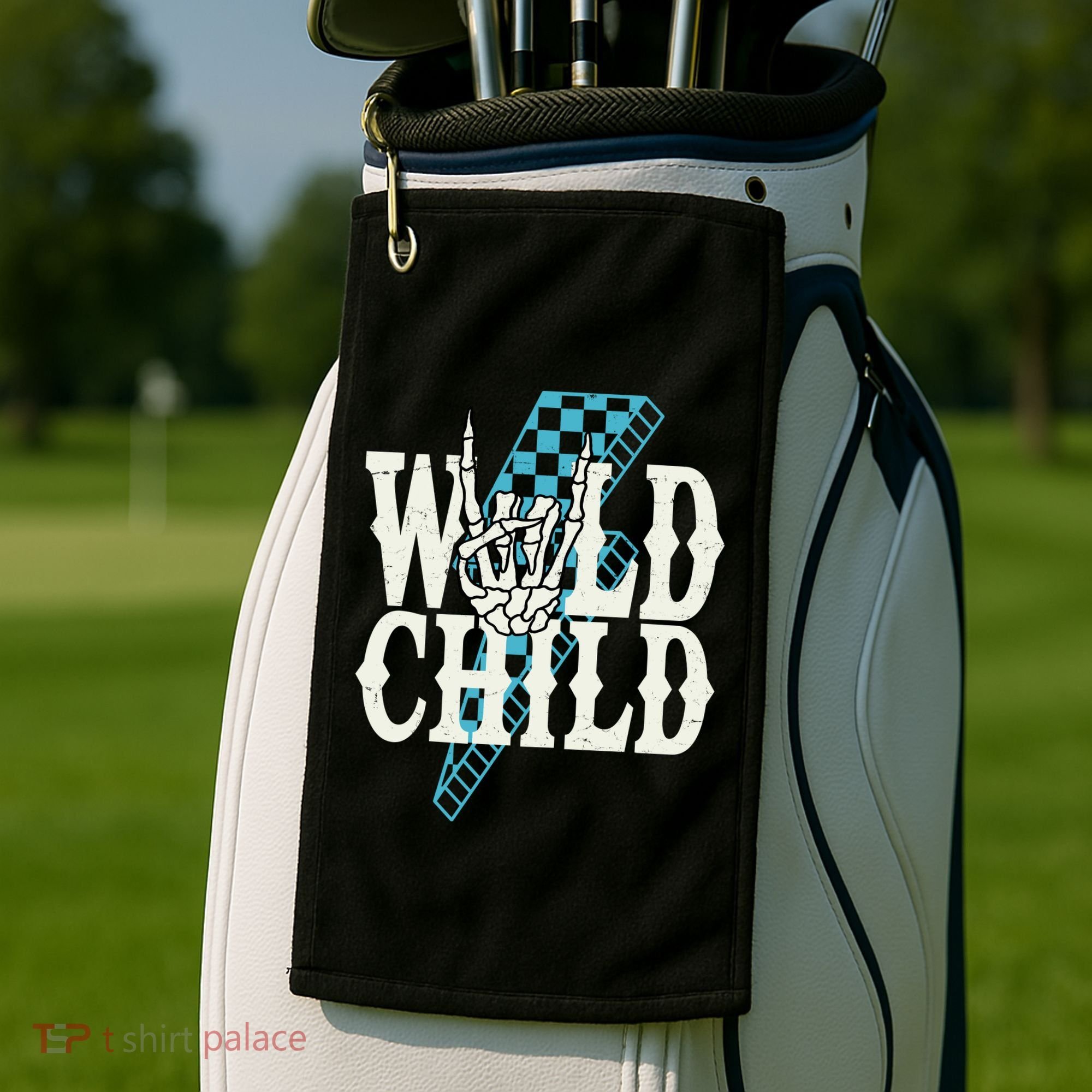 Wild Child Rock And Roll Lightning Bolt Golf Towel