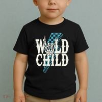 Wild Child Rock And Roll Lightning Bolt Toddler T-Shirt thumb 2