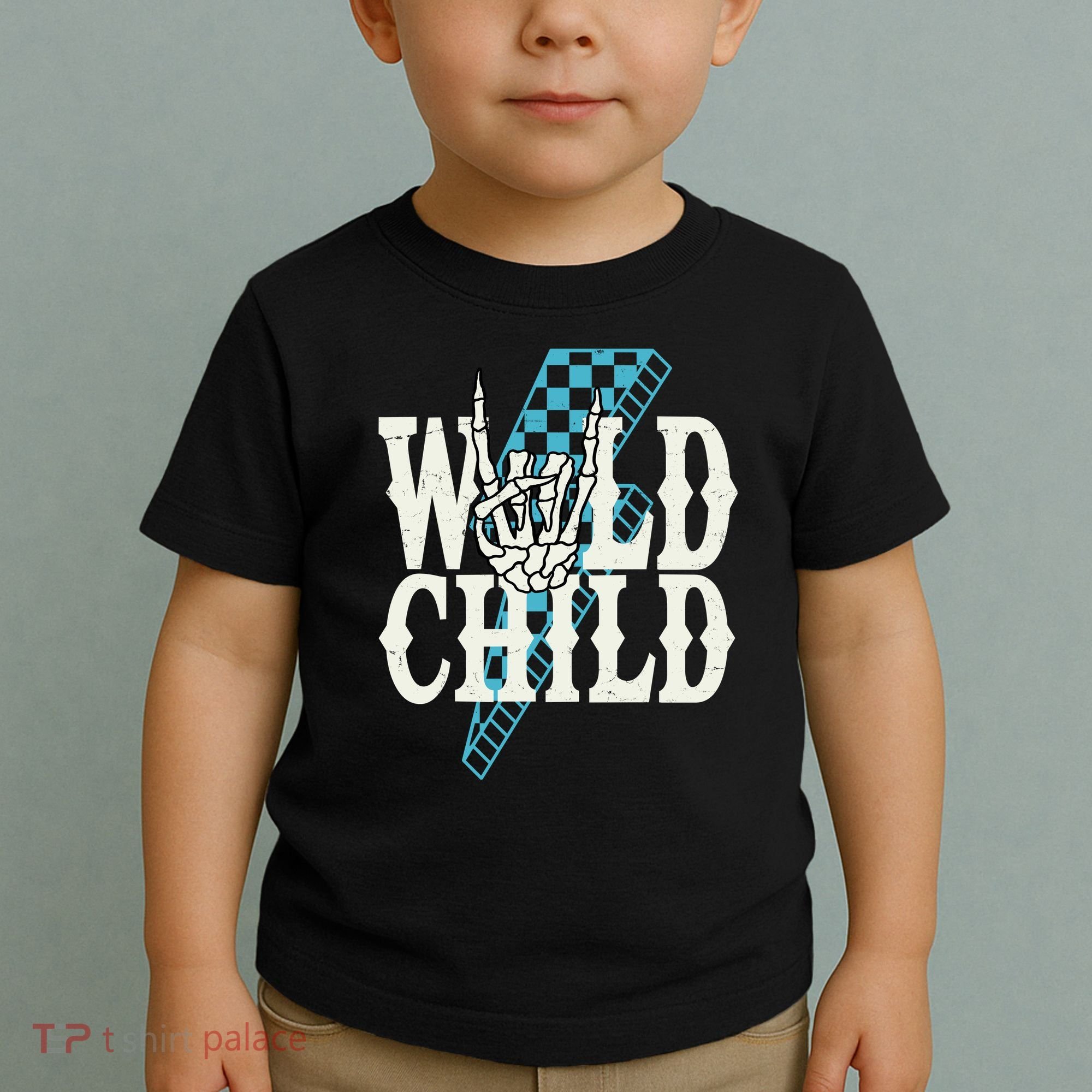 Wild Child Rock And Roll Lightning Bolt Toddler T-Shirt