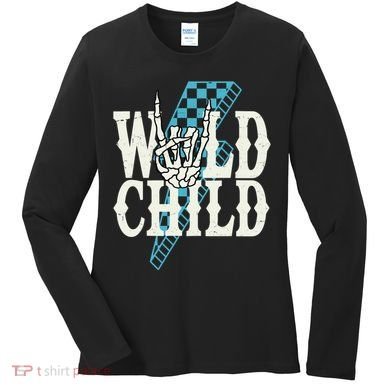 Wild Child Rock And Roll Lightning Bolt Women's Long Sleeve Shirt