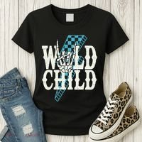 Wild Child Rock And Roll Lightning Bolt Women's T-Shirt thumb 3