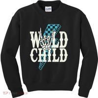 Wild Child Rock And Roll Lightning Bolt Kids Sweatshirt thumb 0