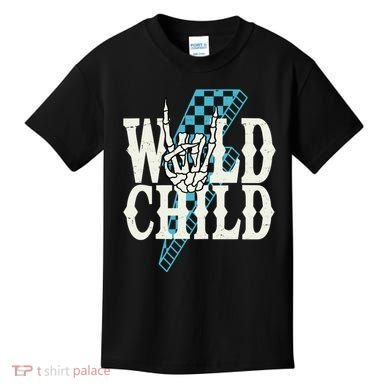 Wild Child Rock And Roll Lightning Bolt Kids T-Shirt