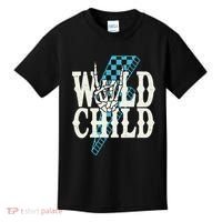 Wild Child Rock And Roll Lightning Bolt Kids T-Shirt thumb 0