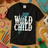 Wild Child Rock And Roll Lightning Bolt Kids T-Shirt thumb 3