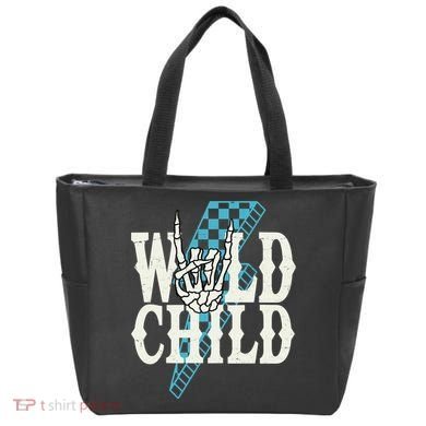 Wild Child Rock And Roll Lightning Bolt Tote Bag
