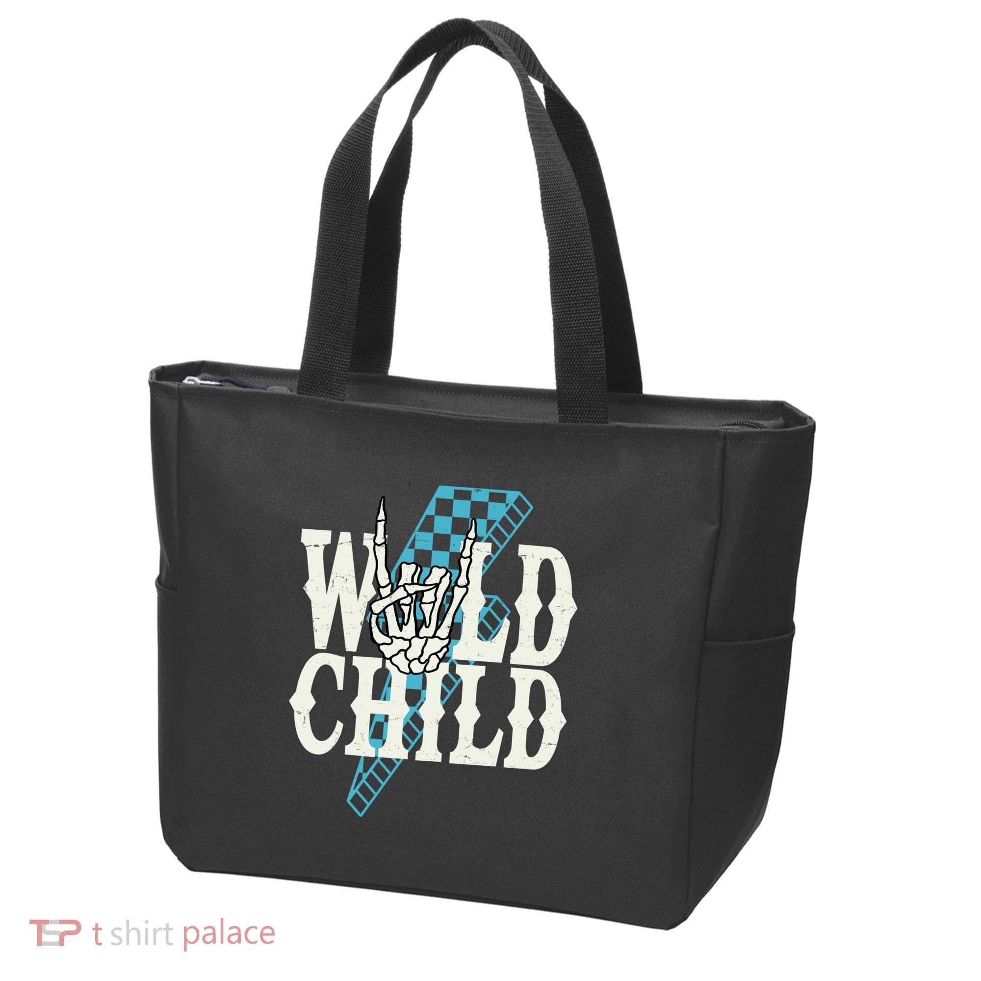 Wild Child Rock And Roll Lightning Bolt Tote Bag