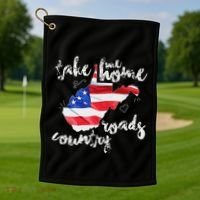 Wv Country Roads West Virginia Golf Towel thumb 1