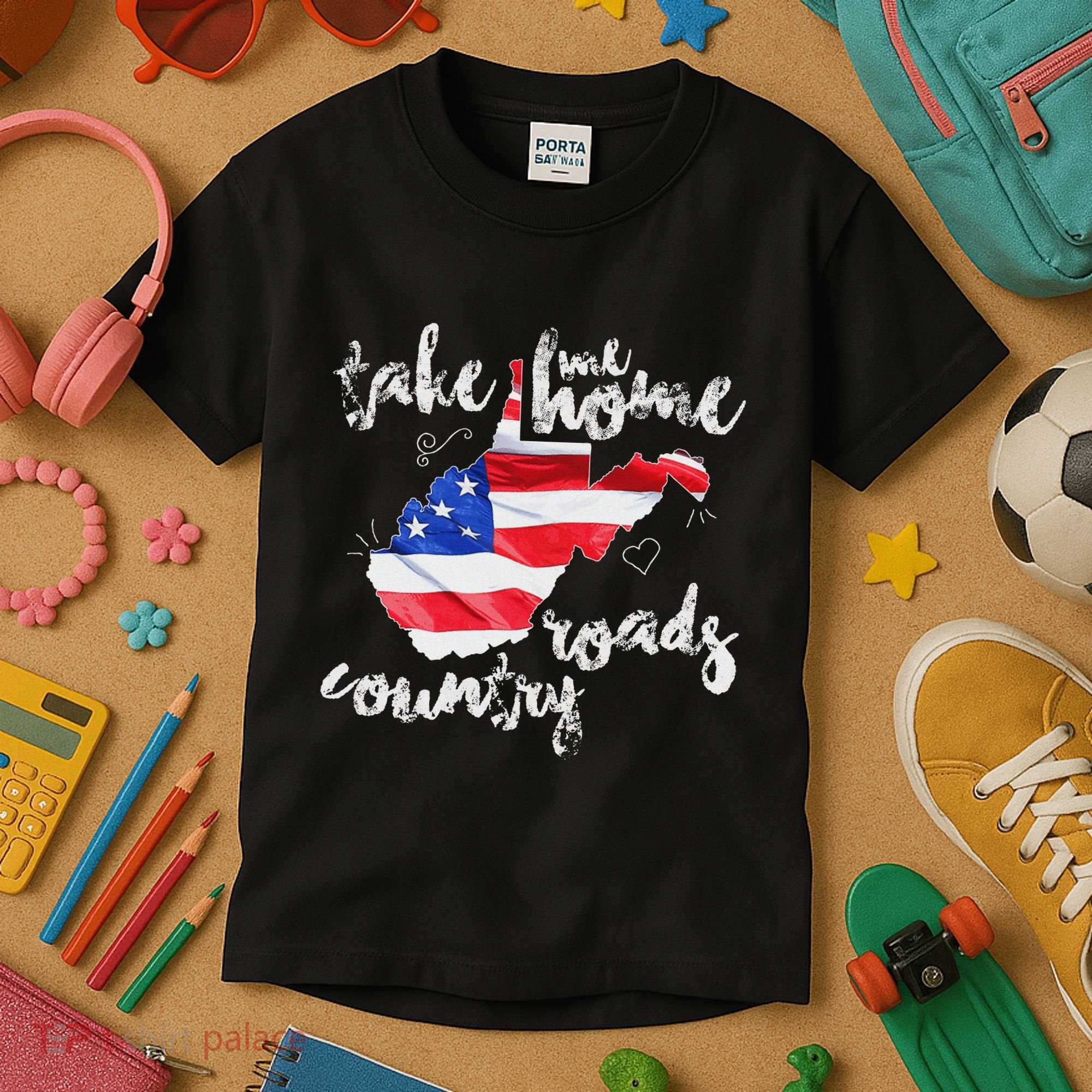 Wv Country Roads West Virginia Kids T-Shirt