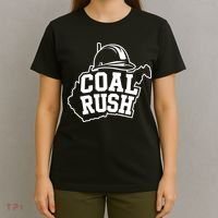 Wv Coal Rush With State And Miner Hard Hat T-Shirt thumb 4