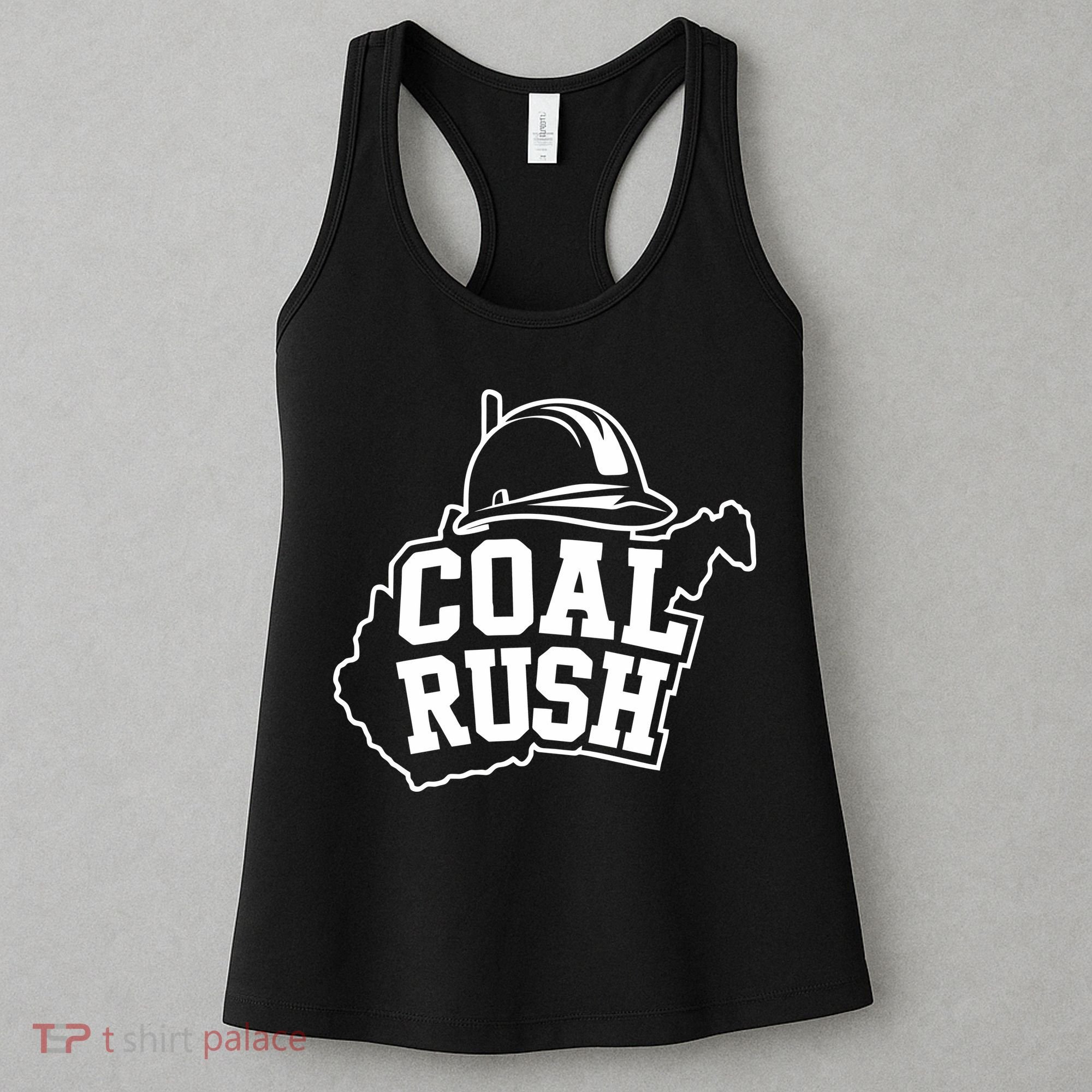 Wv Coal Rush With State And Miner Hard Hat Women's Tank Top